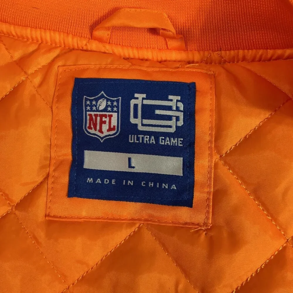 Tampa Bay Buccaneers NFL Ultra Game Mens Size Large Orange Satin Bomber Jacket - Picture 4 of 9